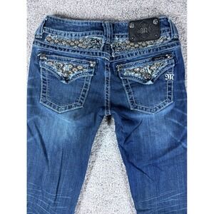 Miss Me Bootcut‎ Jeans Womens Size 28 Blue Embellished Pockets Rhinestones Denim